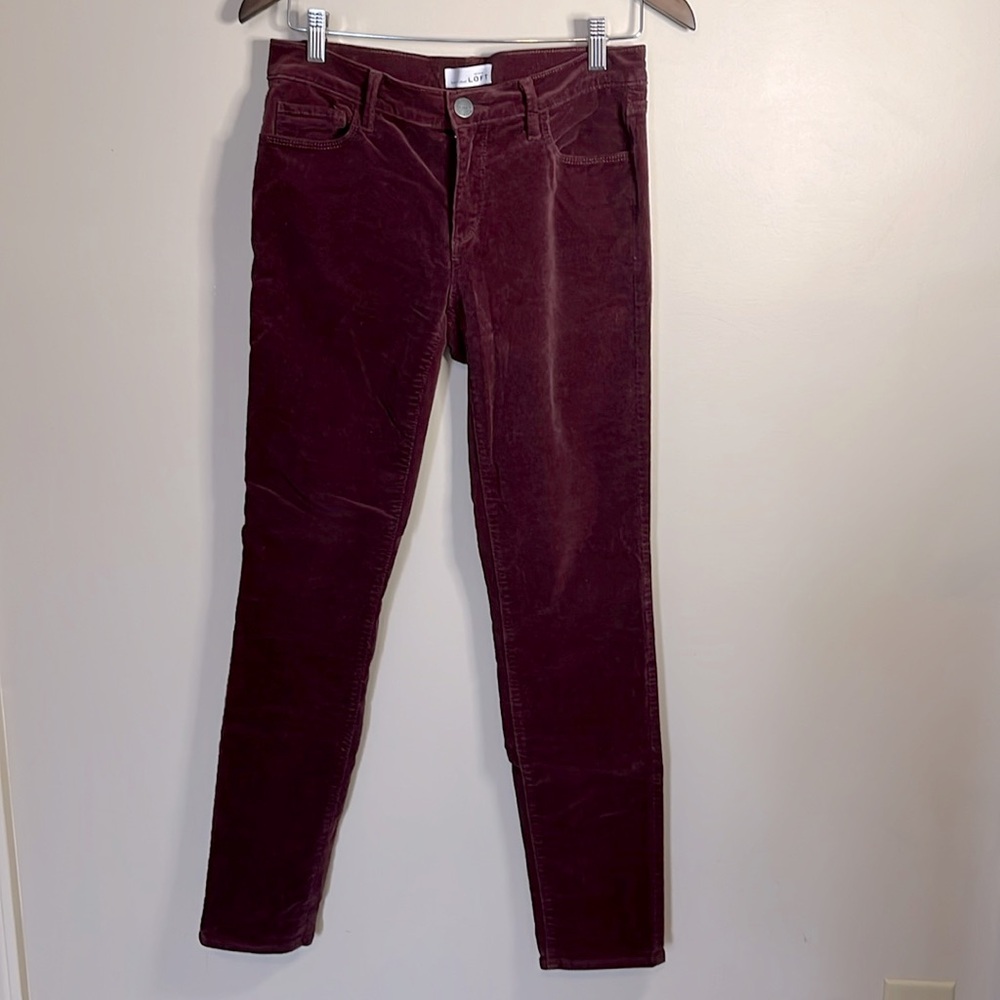 Ann Taylor‎ LOFT Maroon Modern Skinny Corduroy Pants Fall Winter size 27 4